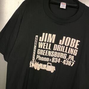 Vintage 80s Jerzees Black 50/50 Blend Lightweight T-shirt XL Pennsylvania Well